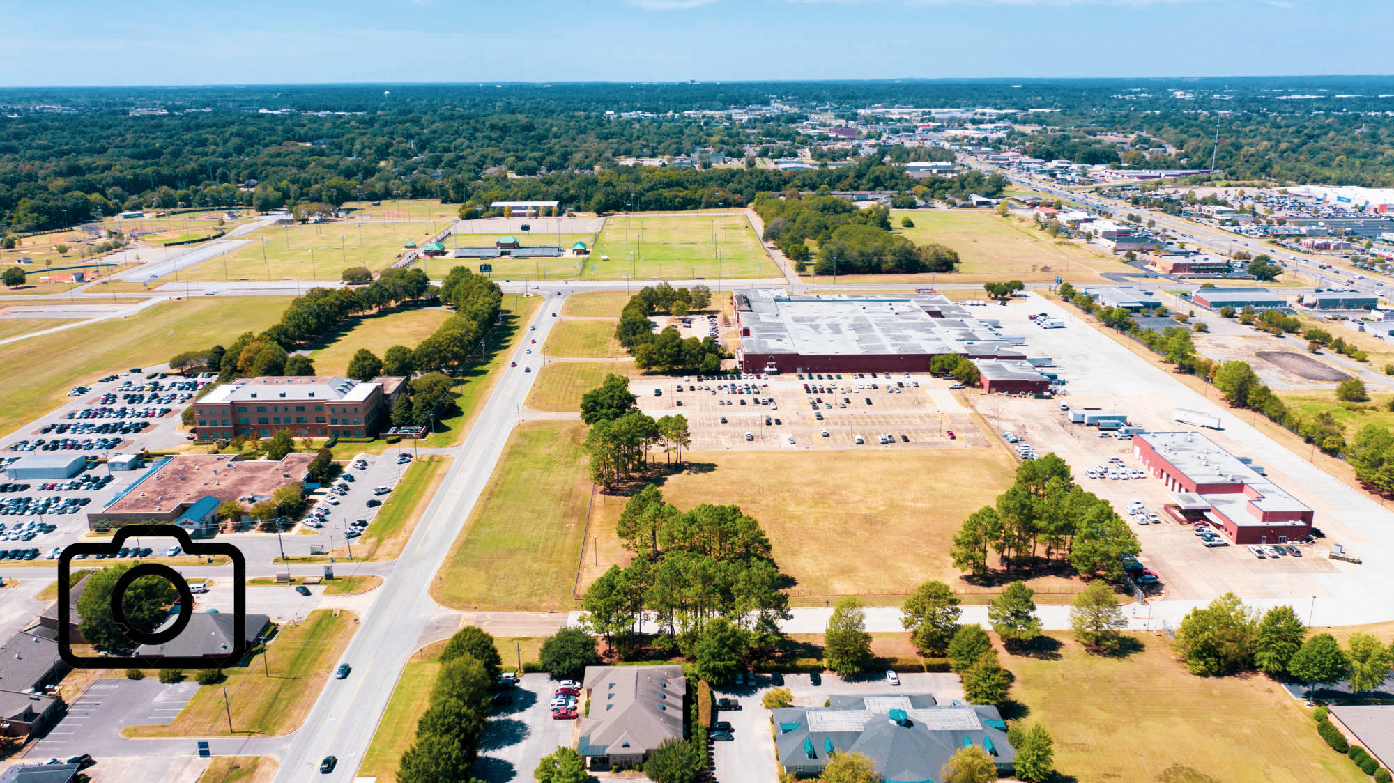 Aerial View of Commercial Real Estate